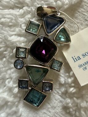 Lia Sophia Purple & Blue-Green Geometric Crystal Pendant